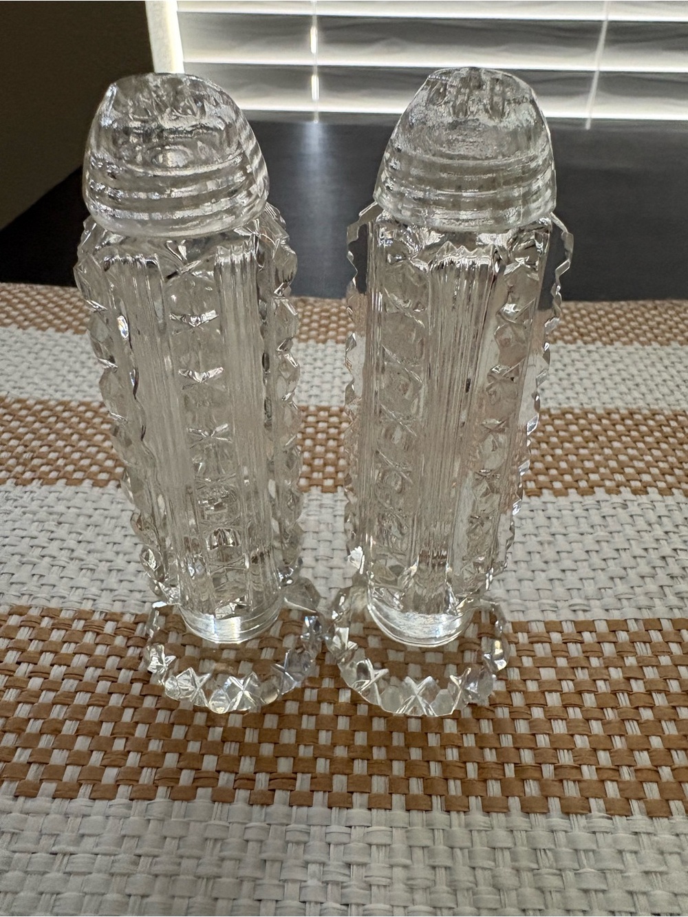 Clear Crystal-Style Salt & Pepper Shakers - Glass